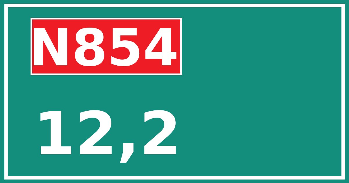 Hectometerbord N854 12,2