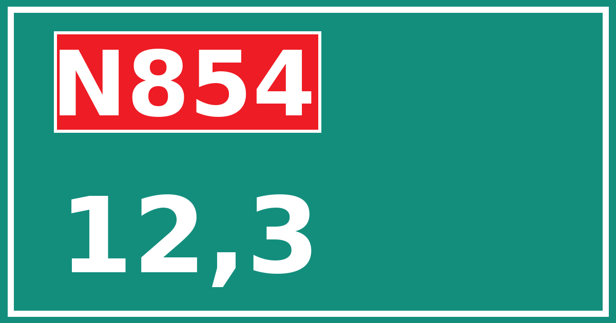 Hectometerbord N854 12,3