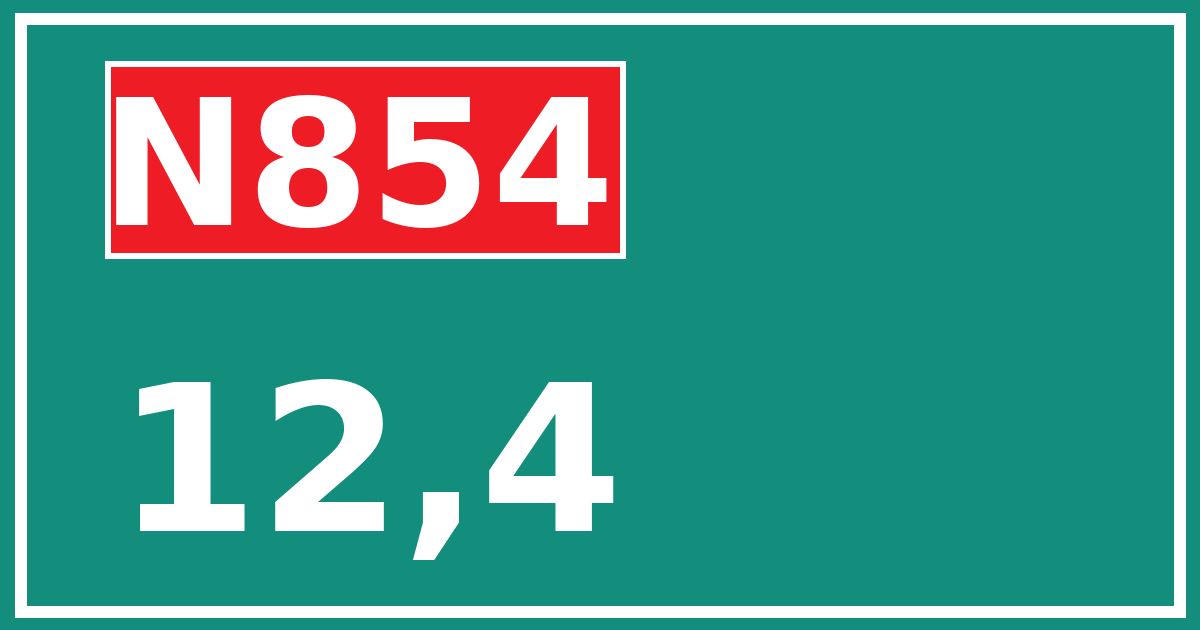 Hectometerbord N854 12,4