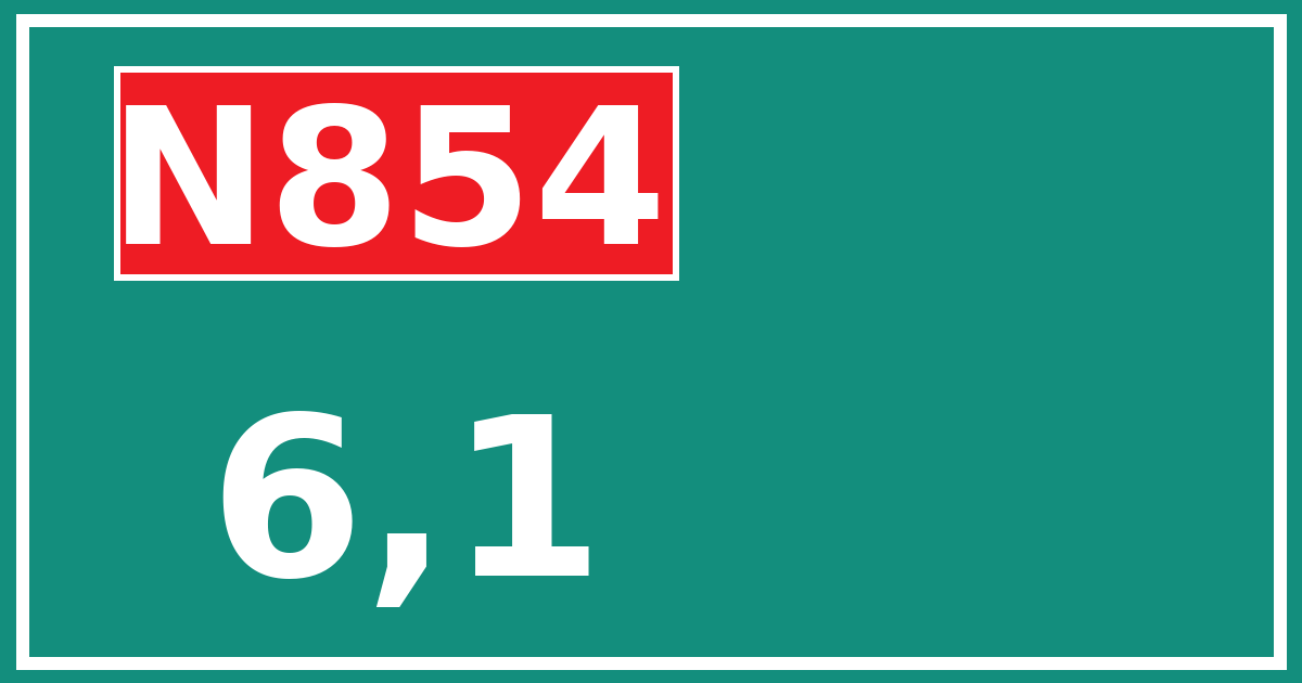 Hectometerbord N854 6,1
