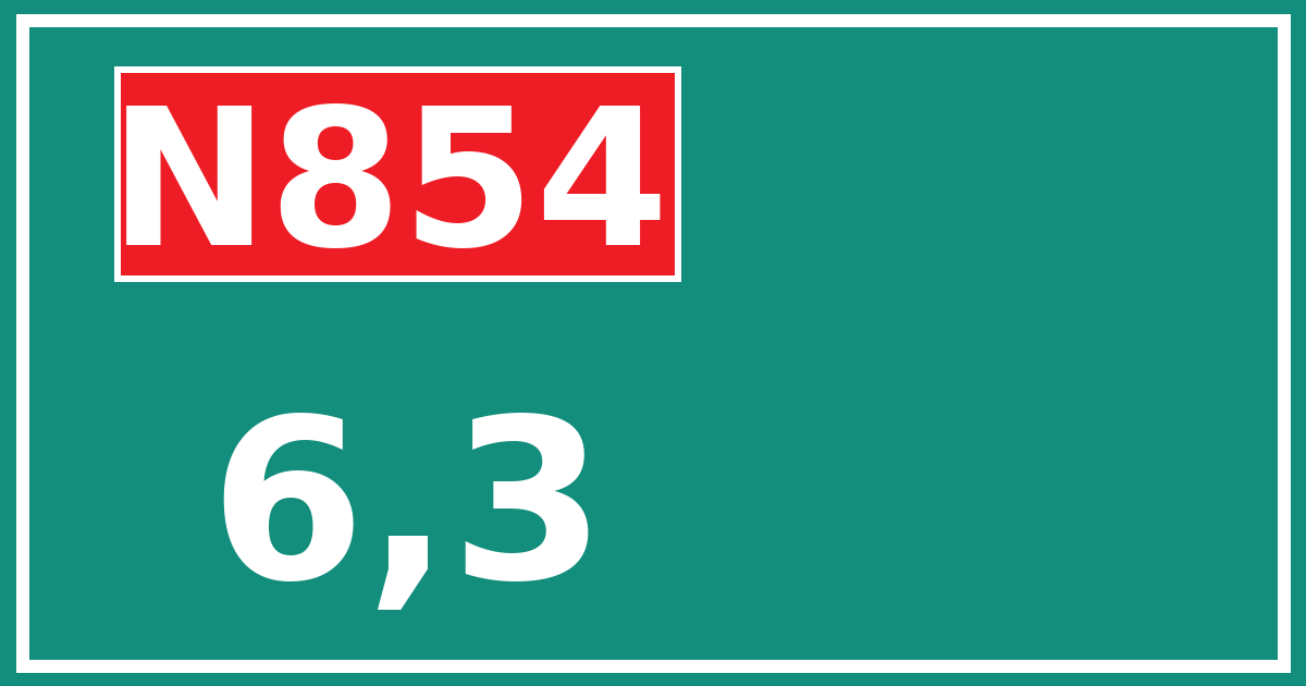 Hectometerbord N854 6,3