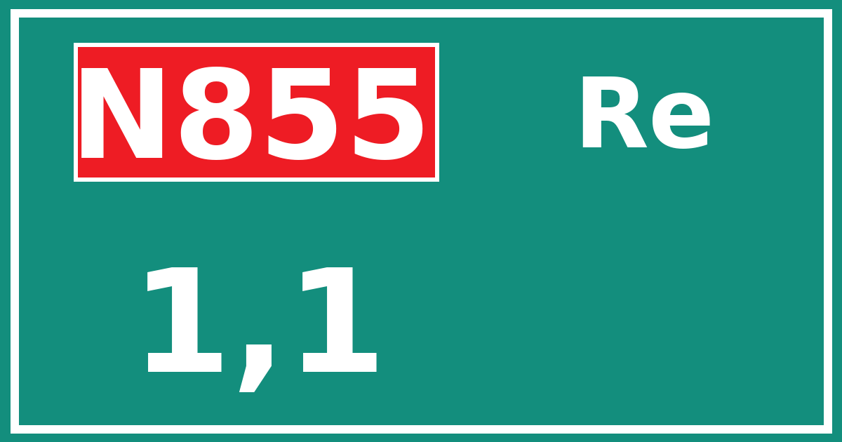 Hectometerbord N855 1,1 zijde Re