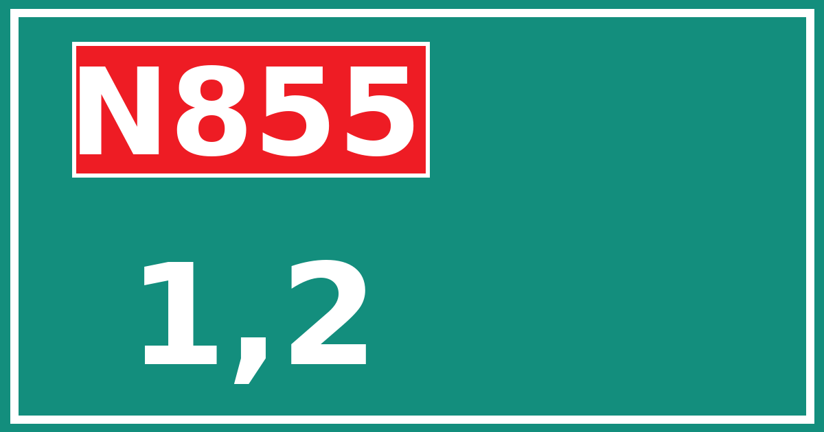 Hectometerbord N855 1,2