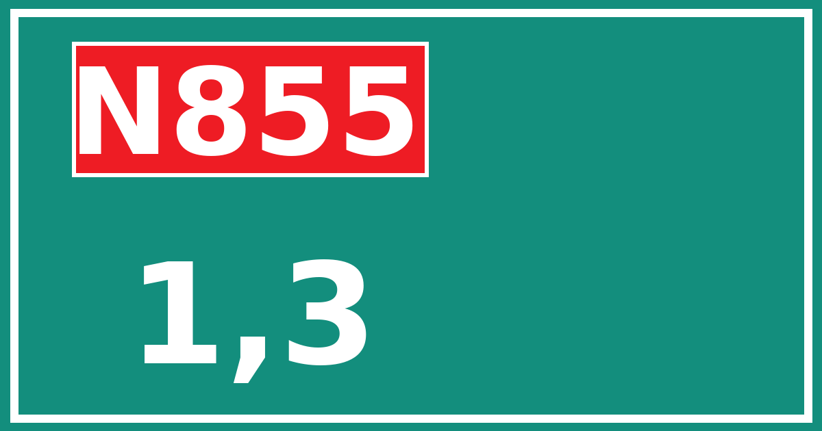 Hectometerbord N855 1,3