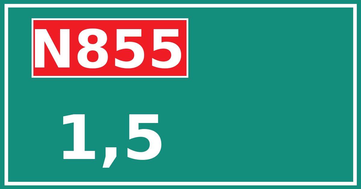 Hectometerbord N855 1,5