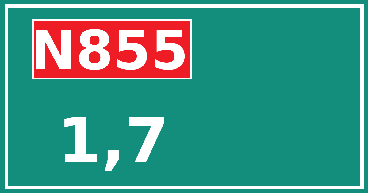 Hectometerbord N855 1,7