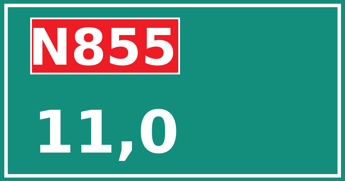 Hectometerbord N855 11,0