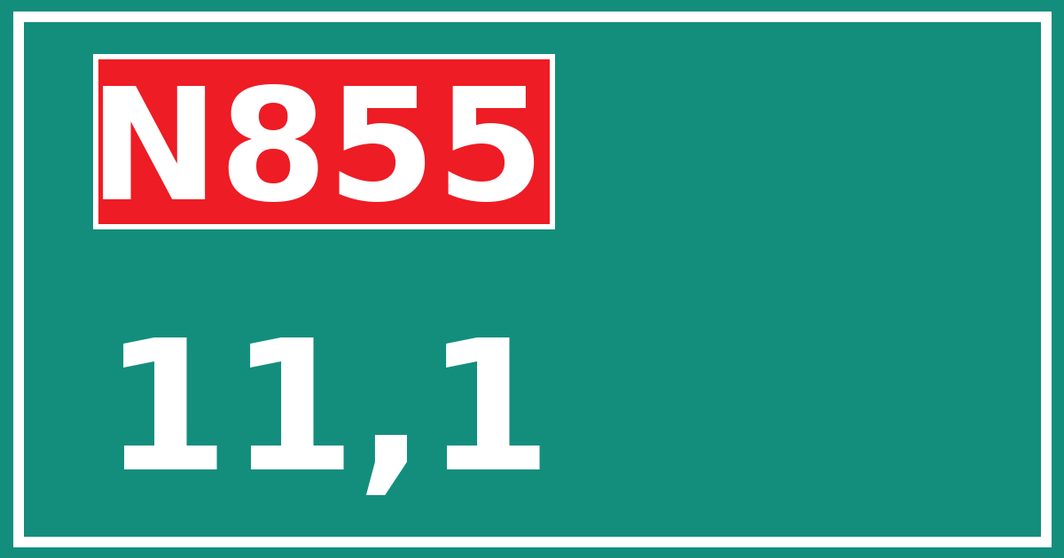 Hectometerbord N855 11,1