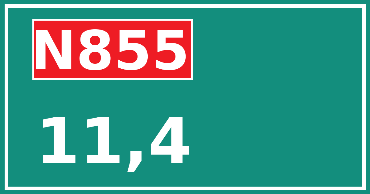 Hectometerbord N855 11,4