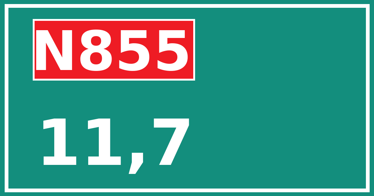 Hectometerbord N855 11,7
