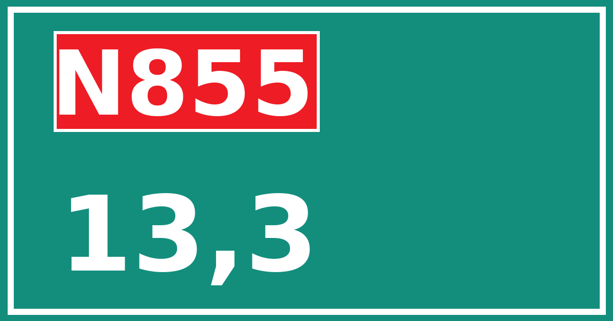 Hectometerbord N855 13,3