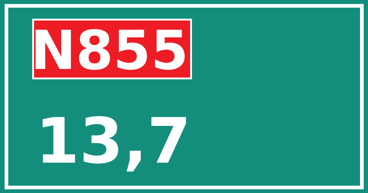 Hectometerbord N855 13,7