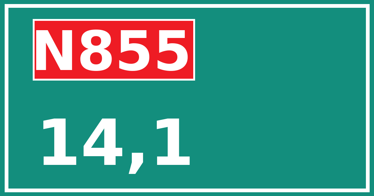 Hectometerbord N855 14,1