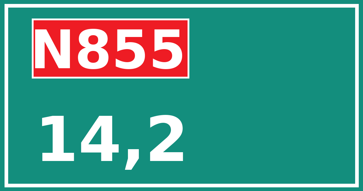 Hectometerbord N855 14,2