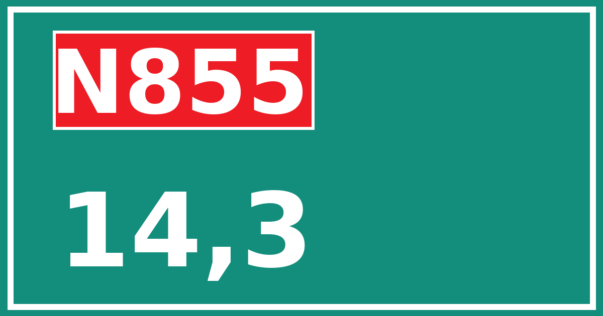 Hectometerbord N855 14,3