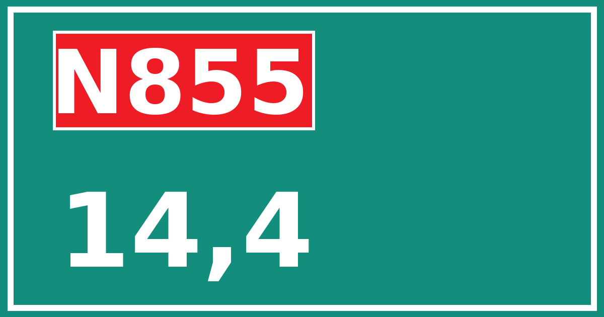 Hectometerbord N855 14,4