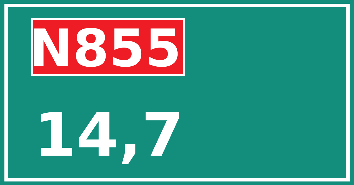 Hectometerbord N855 14,7