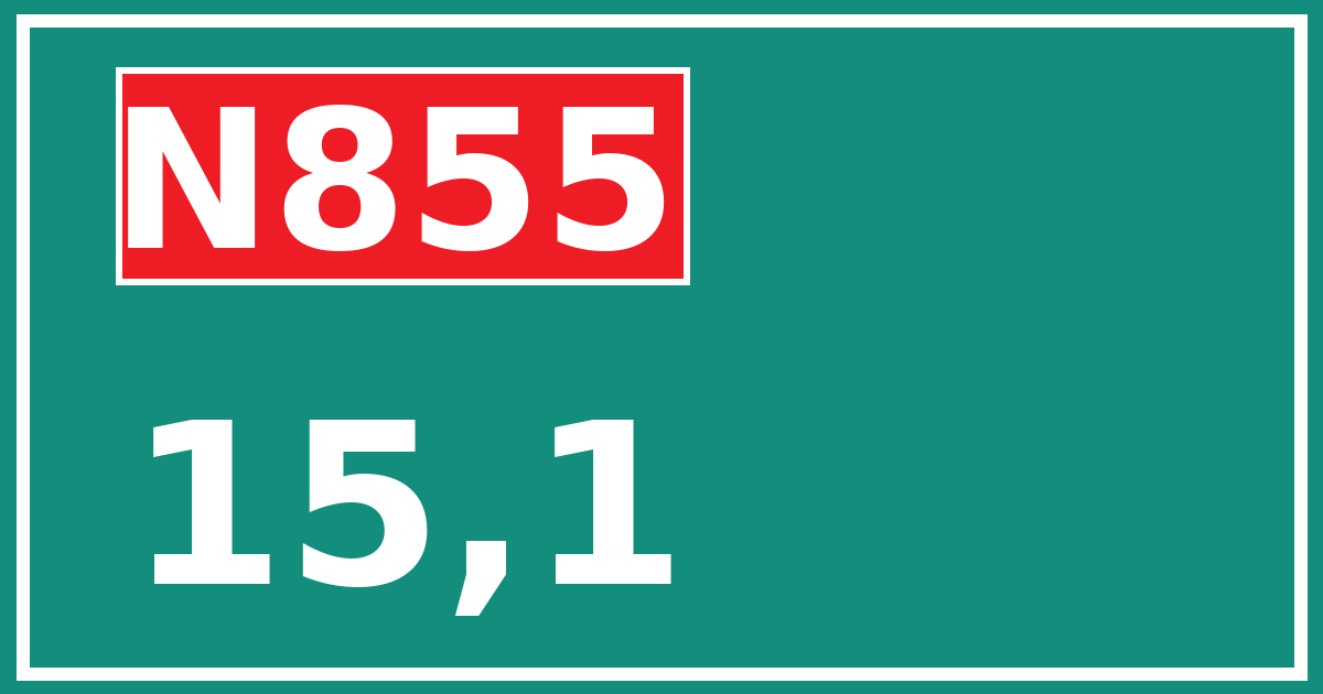 Hectometerbord N855 15,1