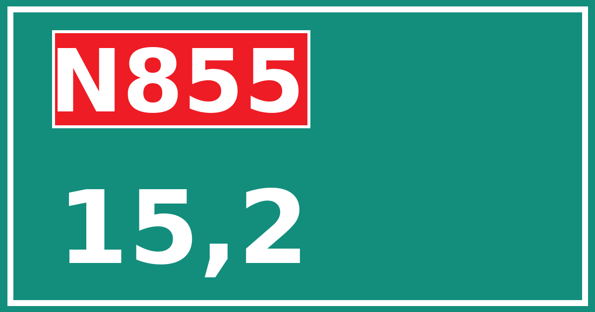 Hectometerbord N855 15,2