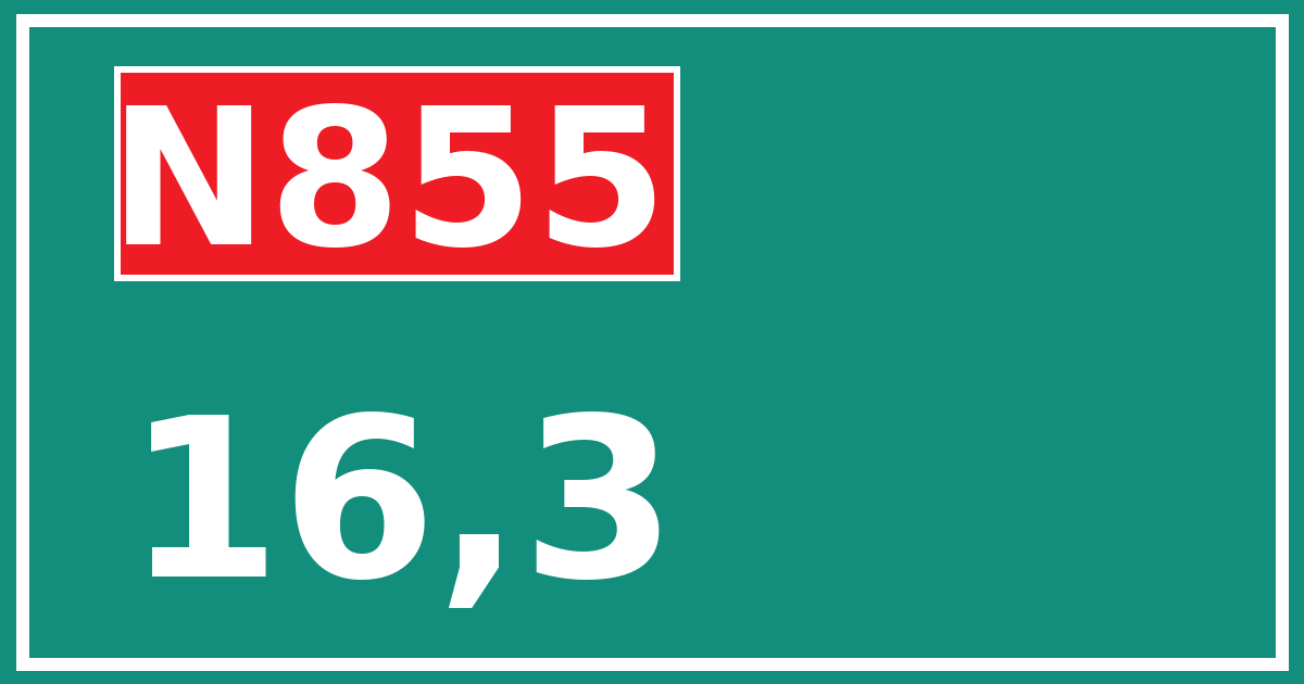 Hectometerbord N855 16,3