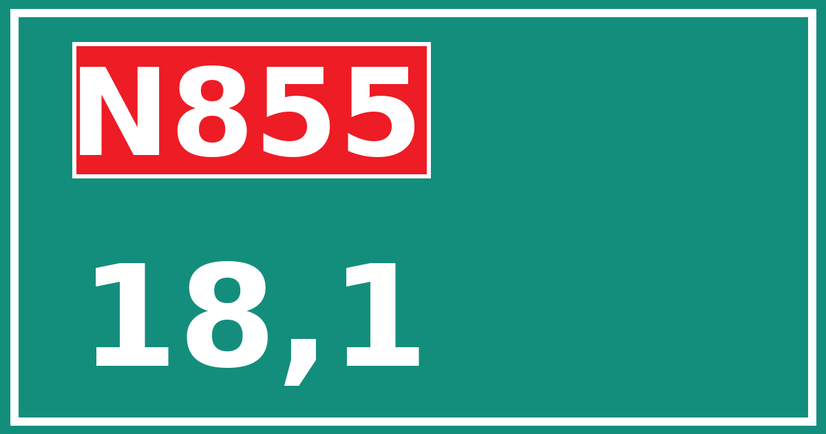 Hectometerbord N855 18,1