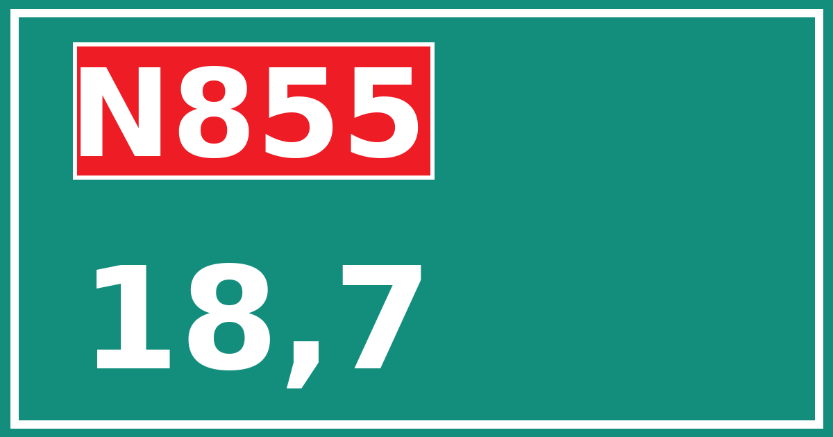 Hectometerbord N855 18,7