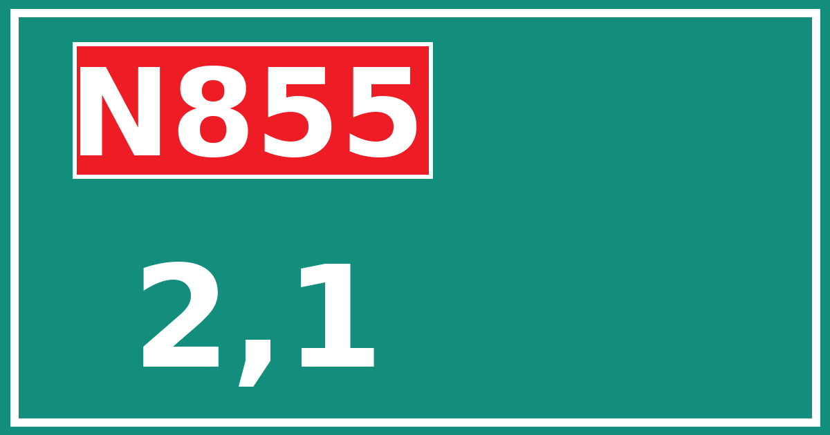 Hectometerbord N855 2,1