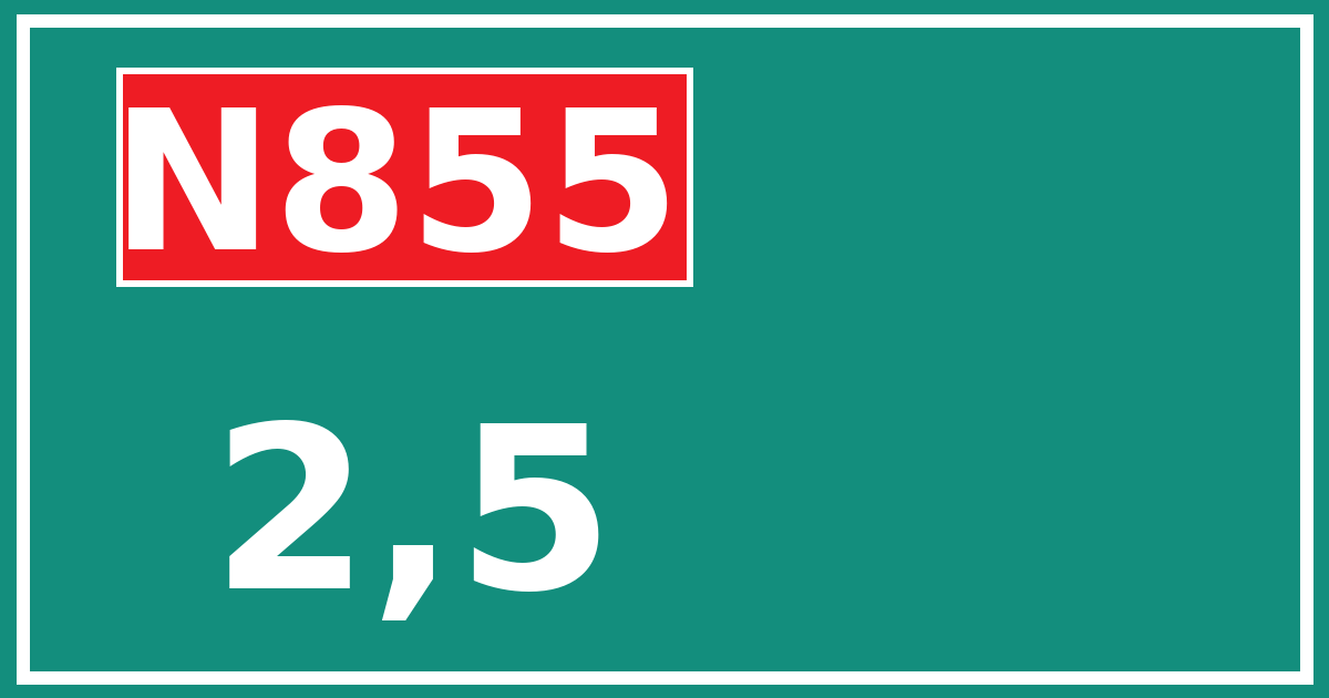 Hectometerbord N855 2,5