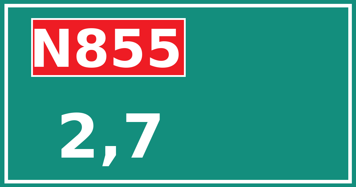 Hectometerbord N855 2,7