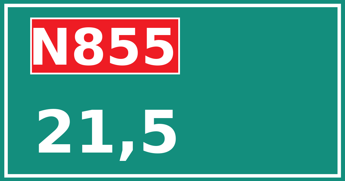 Hectometerbord N855 21,5