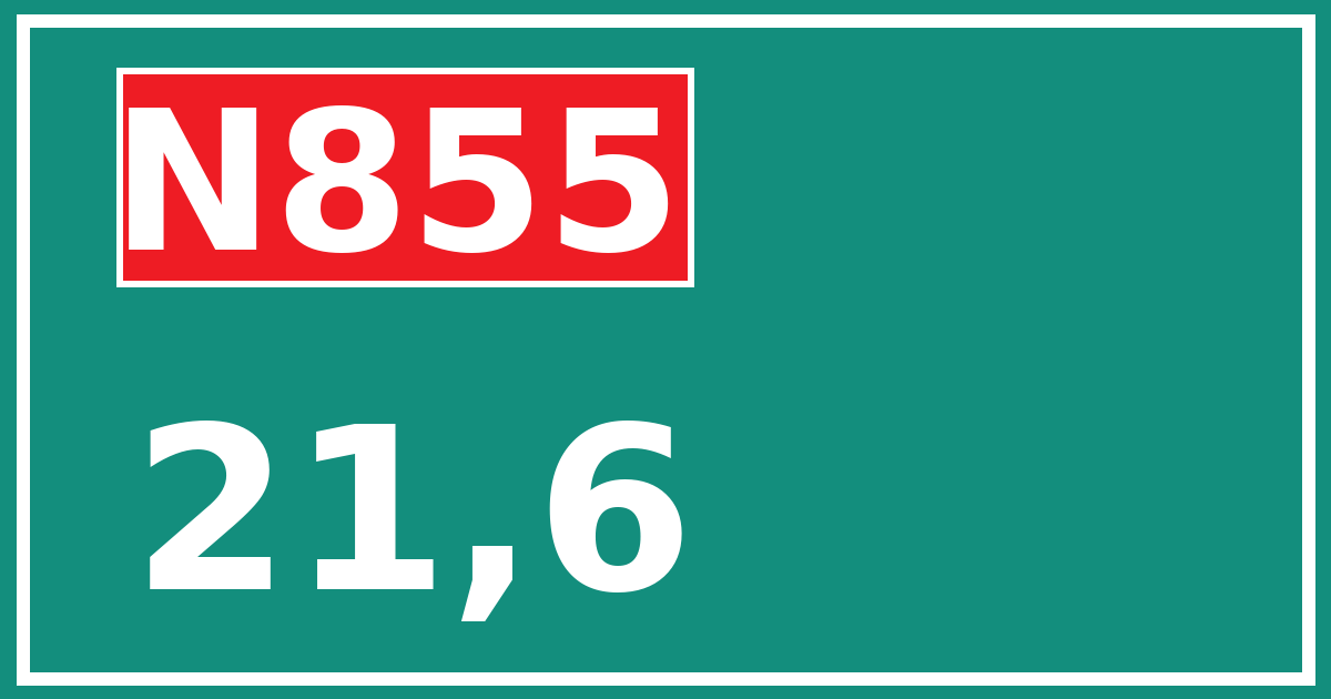 Hectometerbord N855 21,6