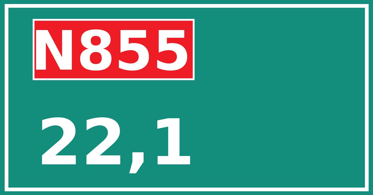 Hectometerbord N855 22,1