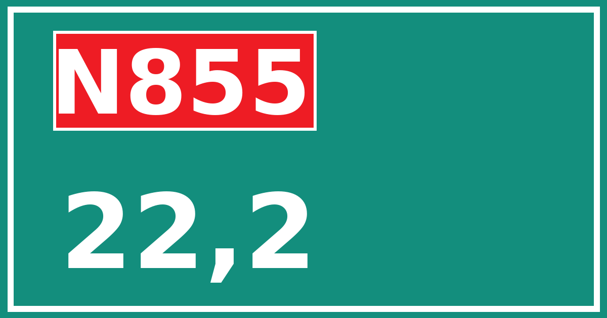 Hectometerbord N855 22,2