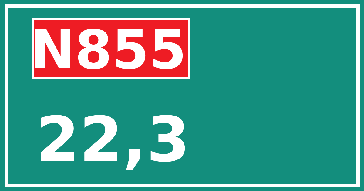 Hectometerbord N855 22,3