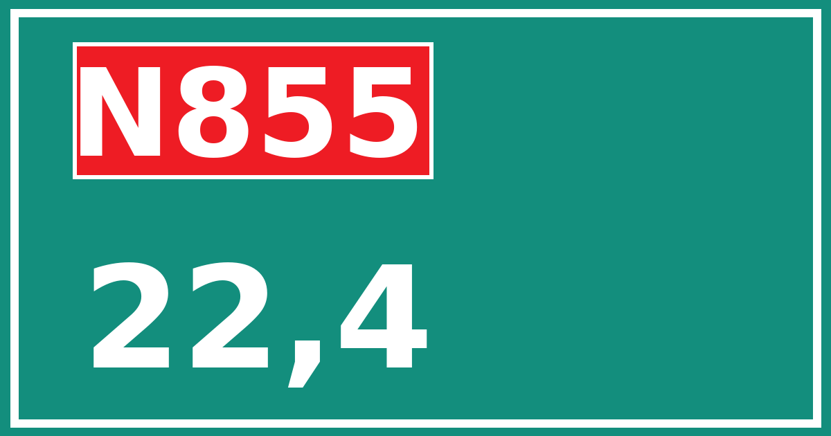 Hectometerbord N855 22,4