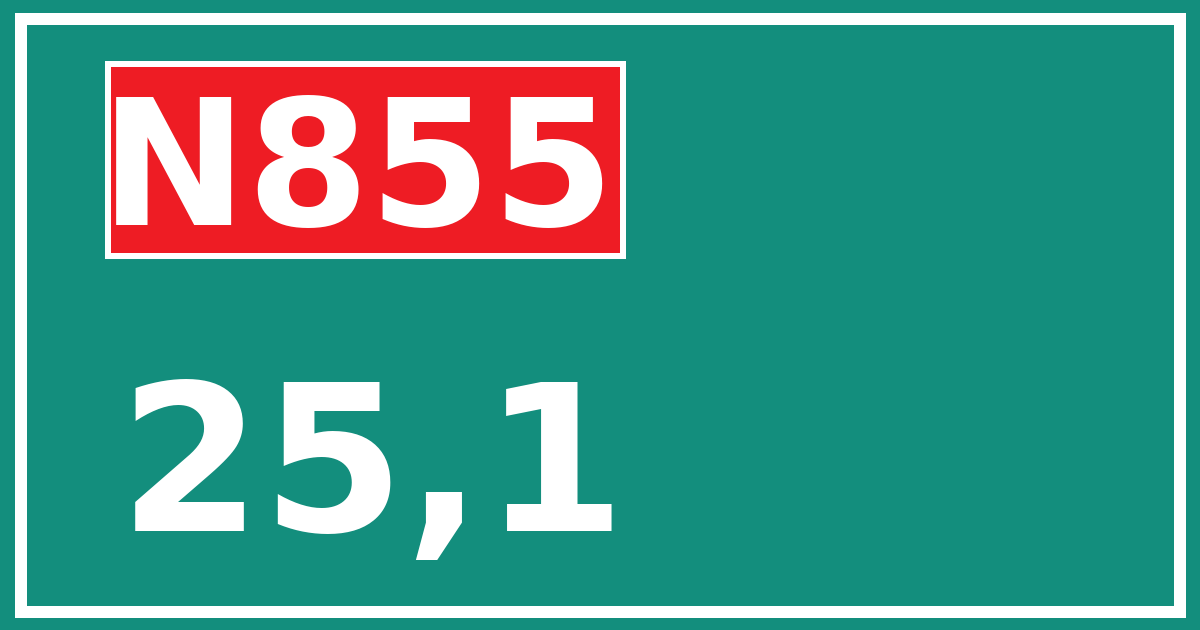 Hectometerbord N855 25,1
