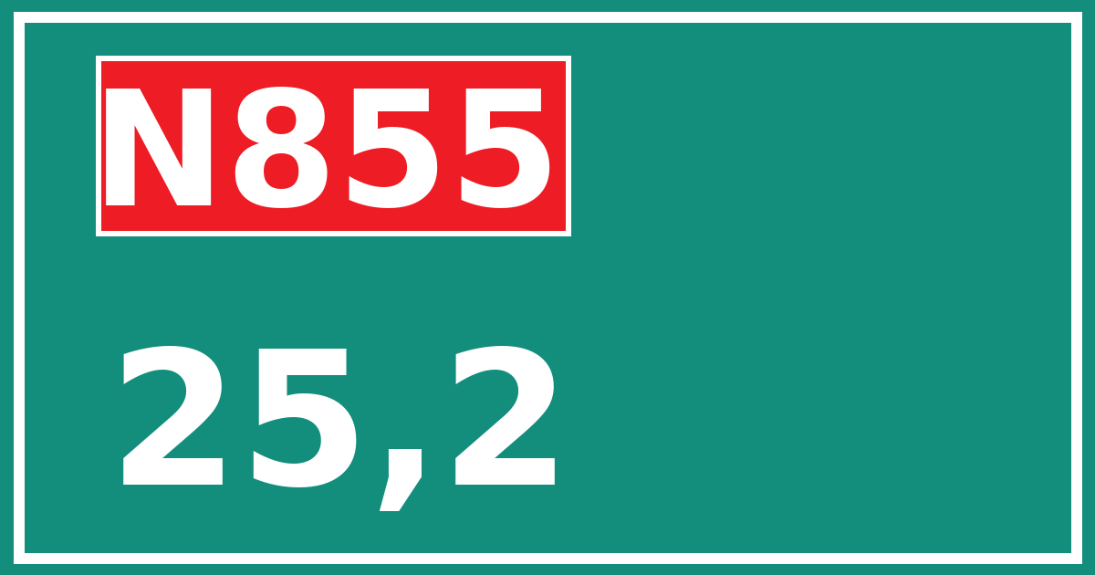 Hectometerbord N855 25,2