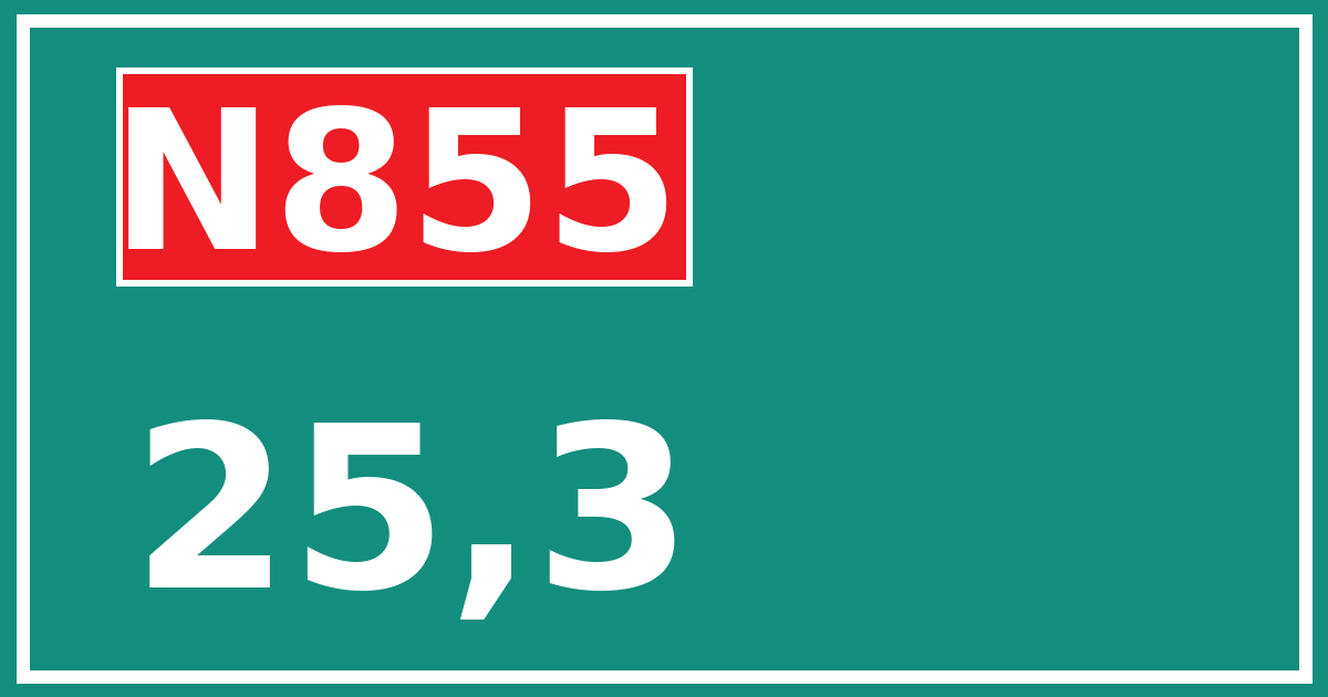 Hectometerbord N855 25,3
