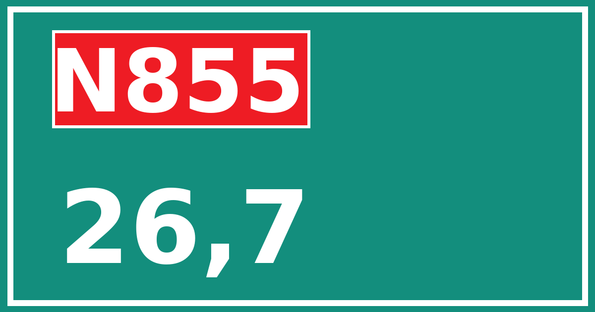 Hectometerbord N855 26,7