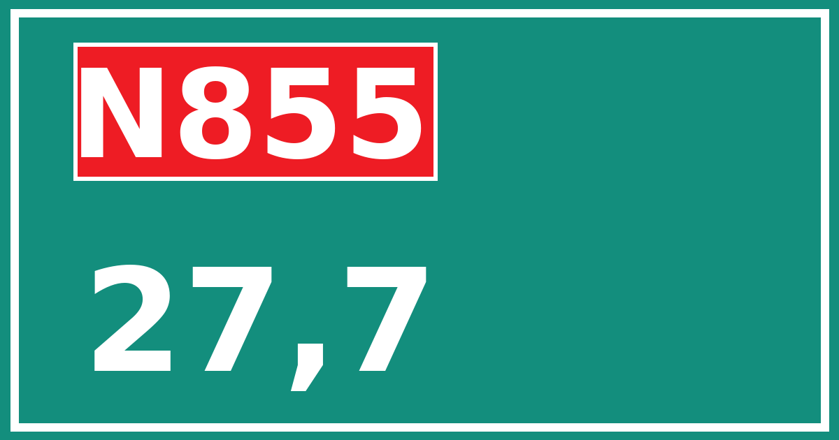 Hectometerbord N855 27,7