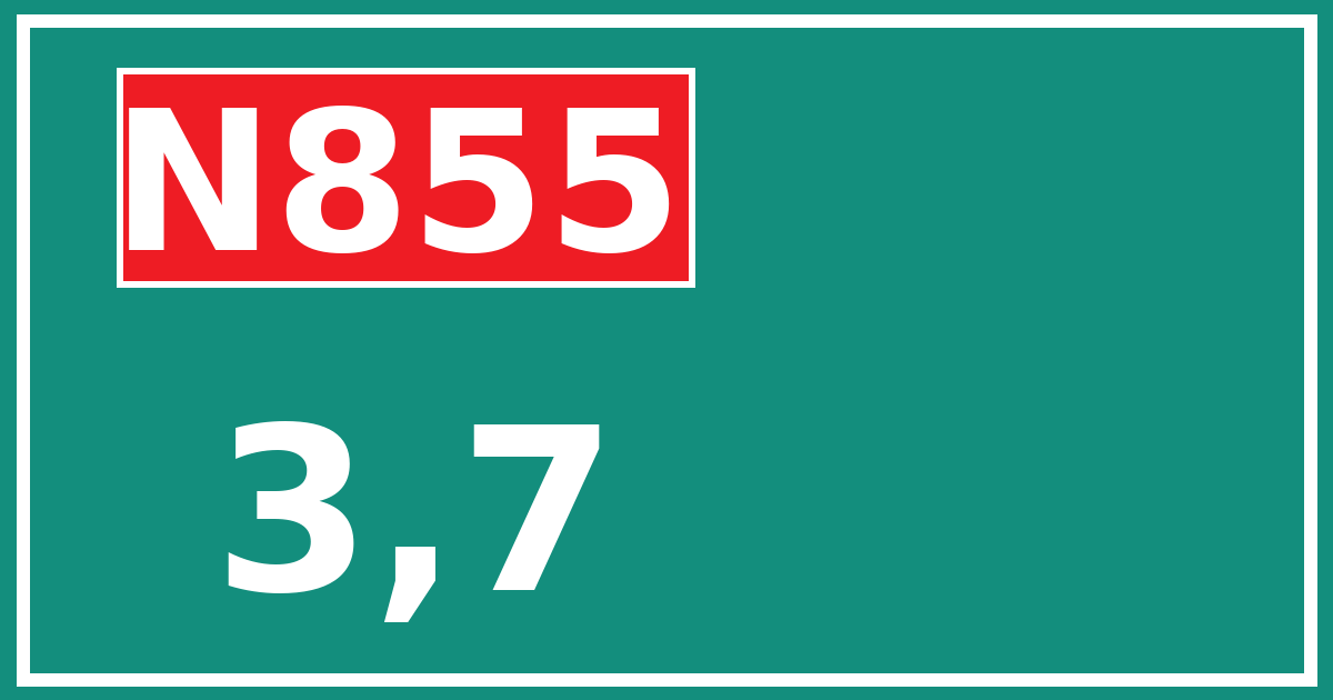 Hectometerbord N855 3,7
