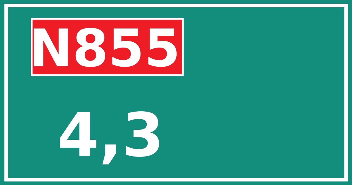 Hectometerbord N855 4,3