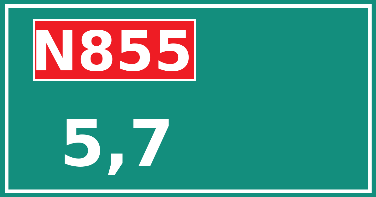 Hectometerbord N855 5,7