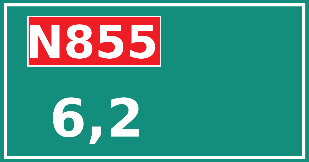 Hectometerbord N855 6,2