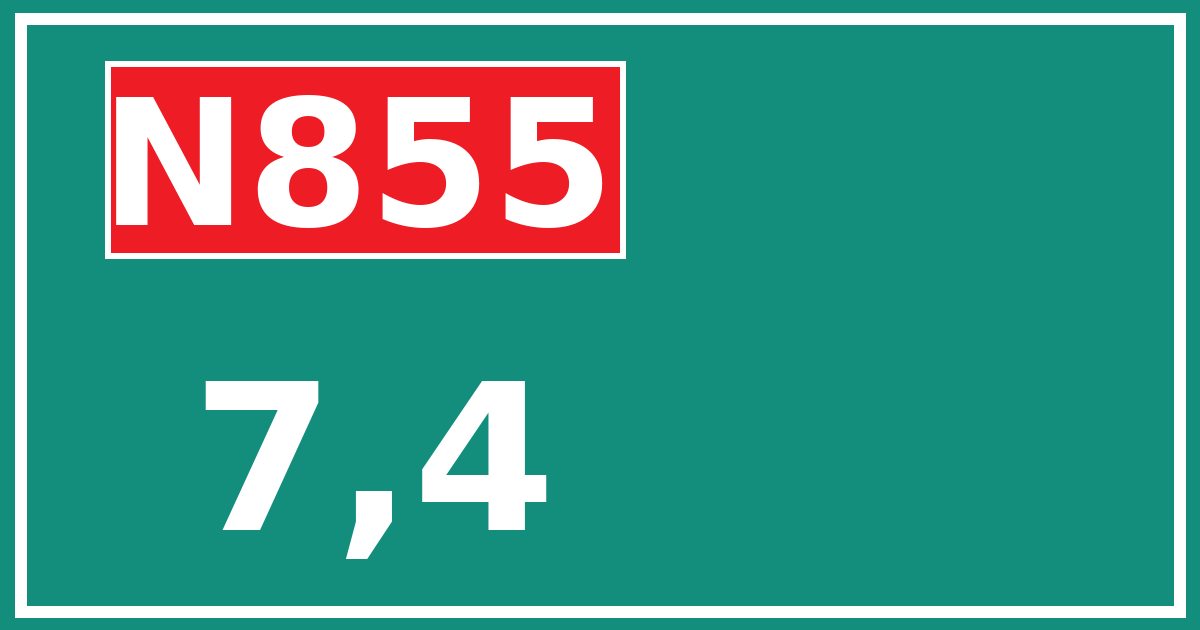 Hectometerbord N855 7,4