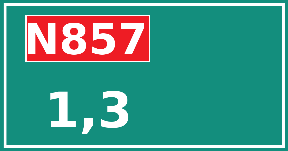 Hectometerbord N857 1,3