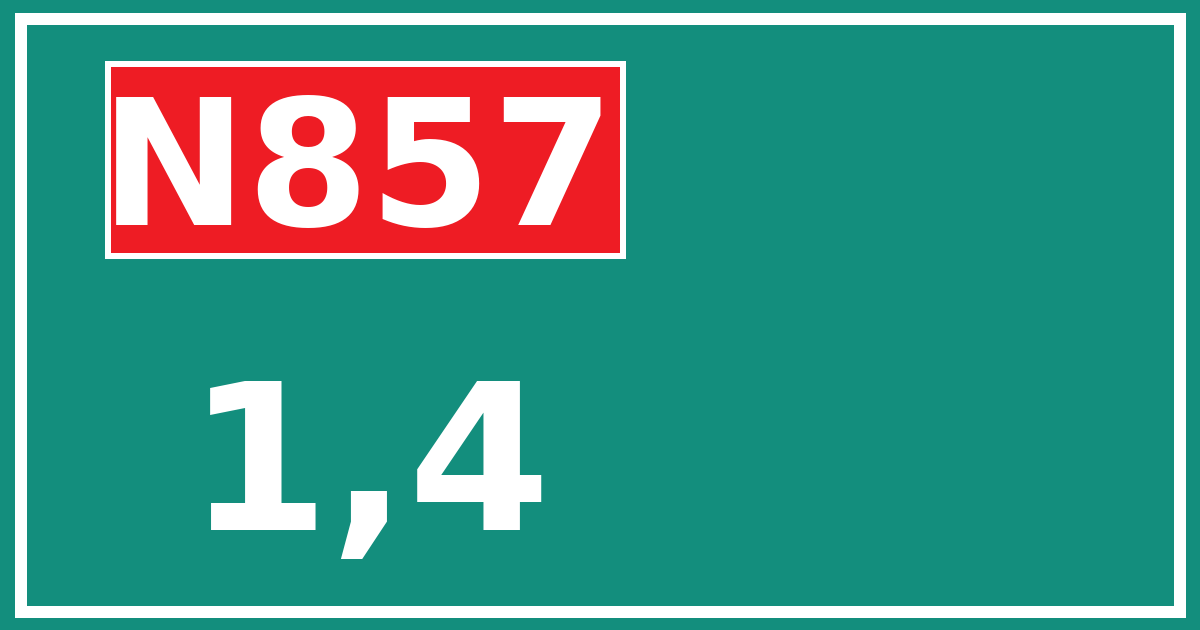 Hectometerbord N857 1,4