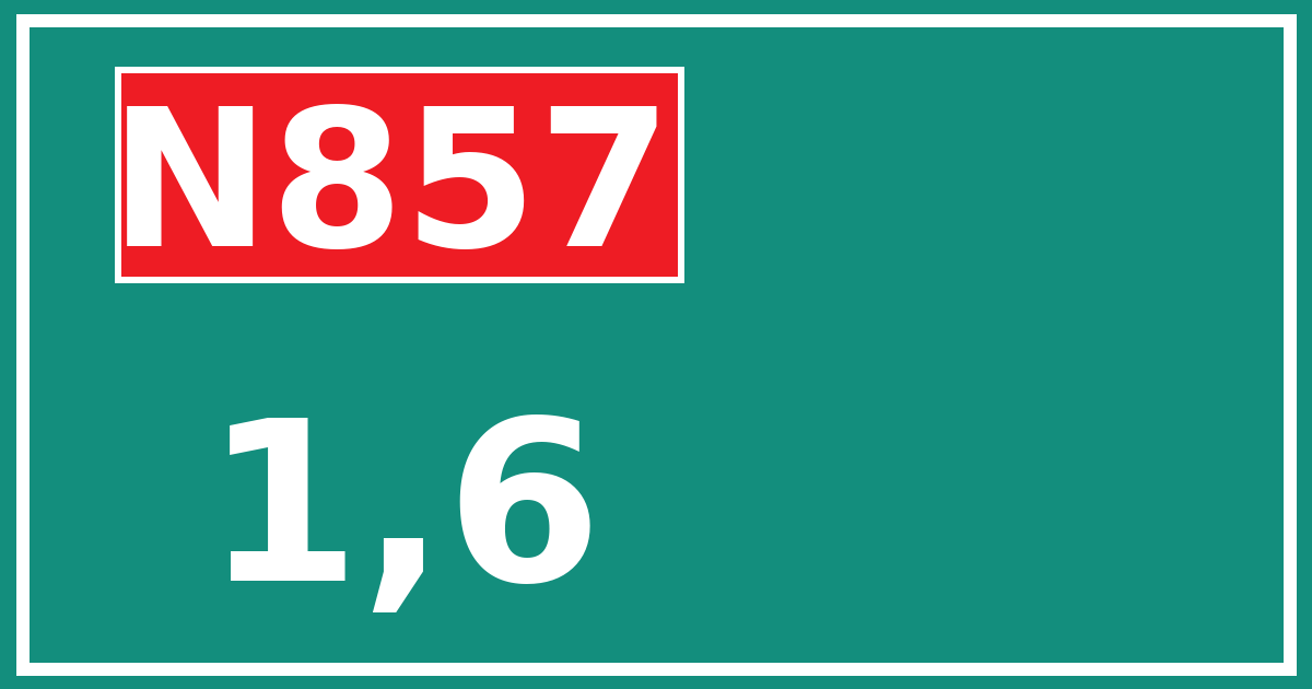 Hectometerbord N857 1,6