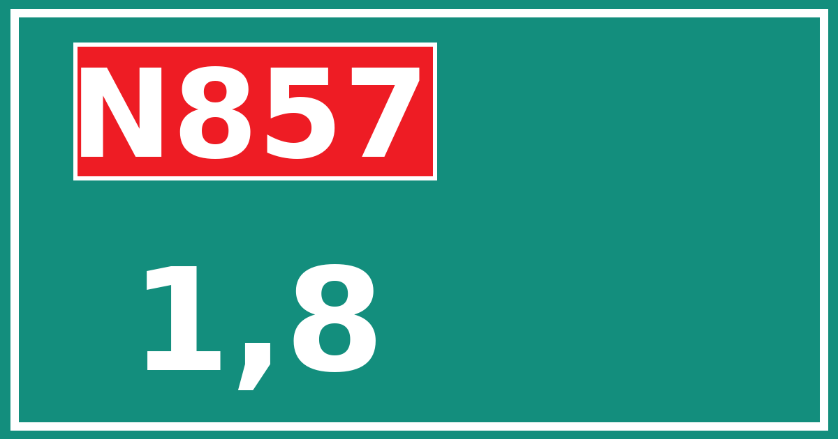 Hectometerbord N857 1,8