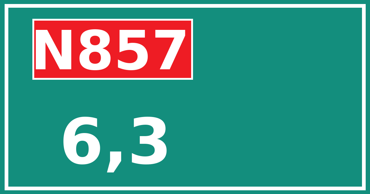 Hectometerbord N857 6,3